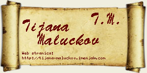 Tijana Maluckov vizit kartica